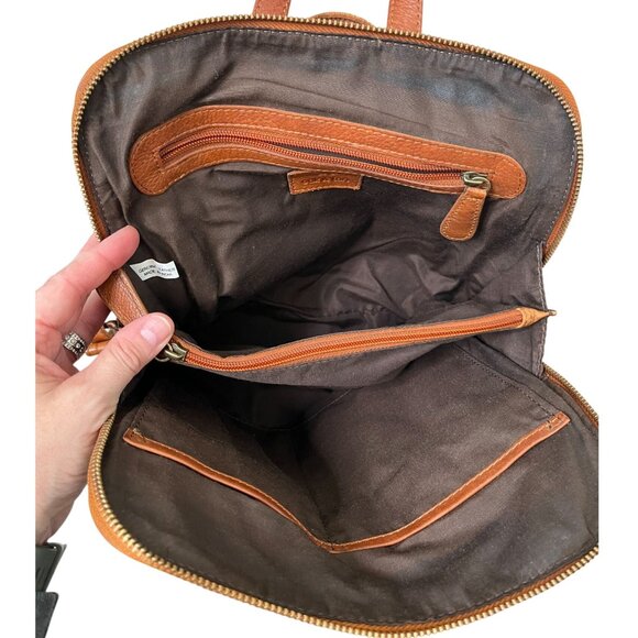 Oak & Tan Handmade Leather Backpack Rustic Chestnut Brown - Picture 11 of 14